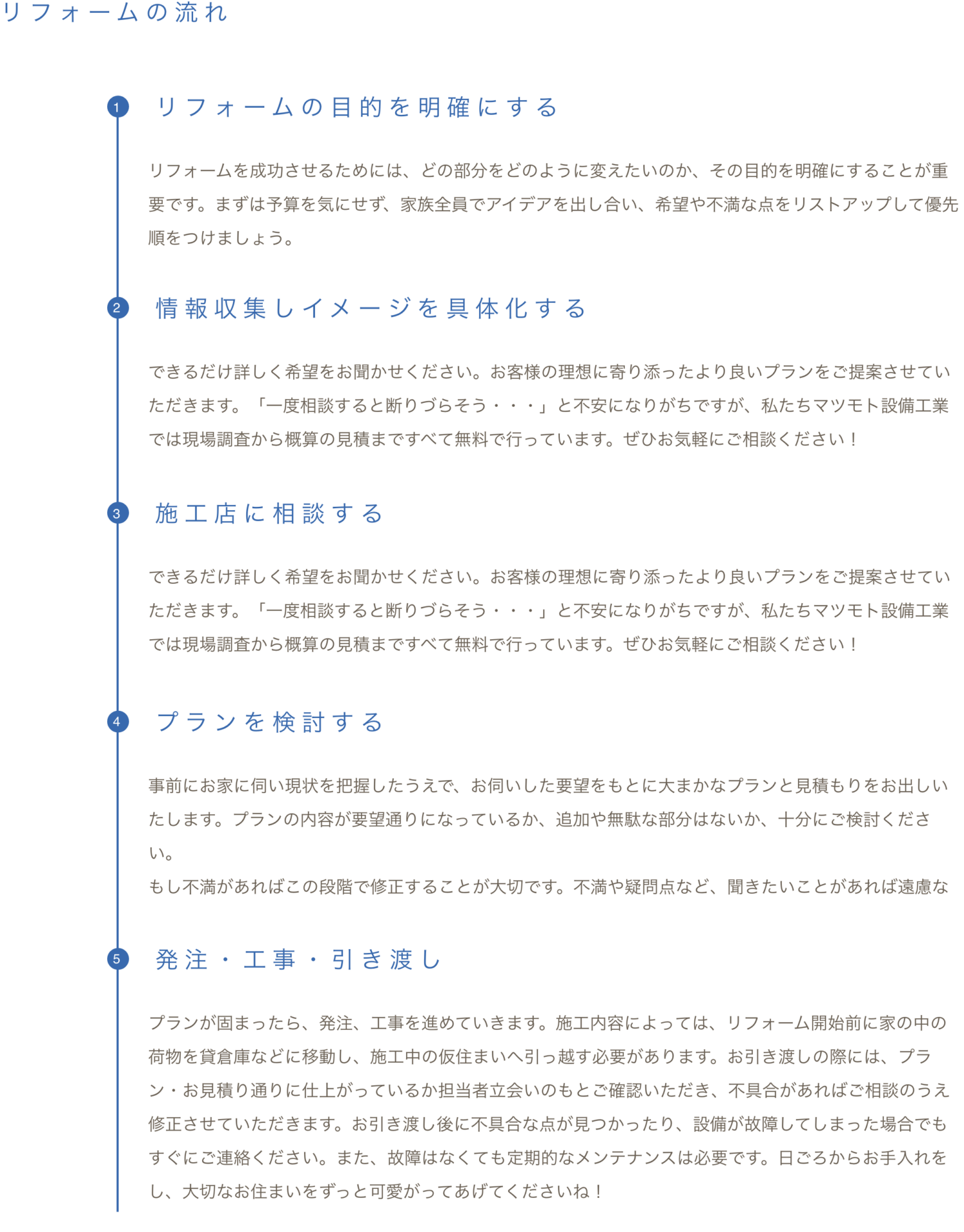 リフォームの流れ