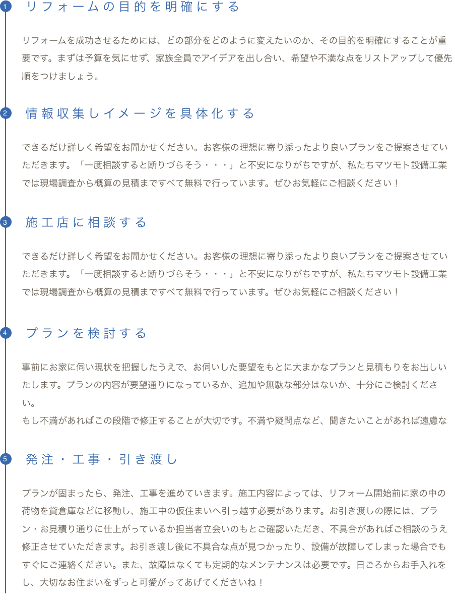 リフォームの流れ